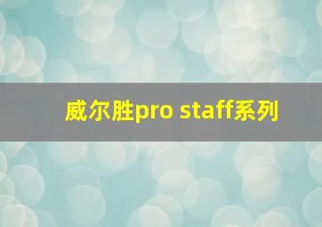 威尔胜pro staff系列